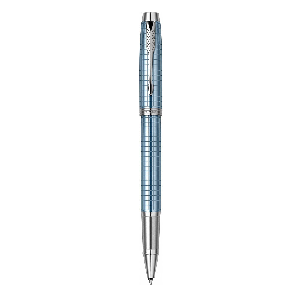 Parker IM Premium Blue Chrome Trim Rollerball Pen