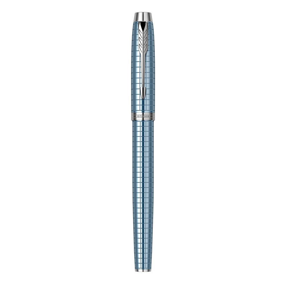 Parker IM Premium Blue Chrome Trim Rollerball Pen