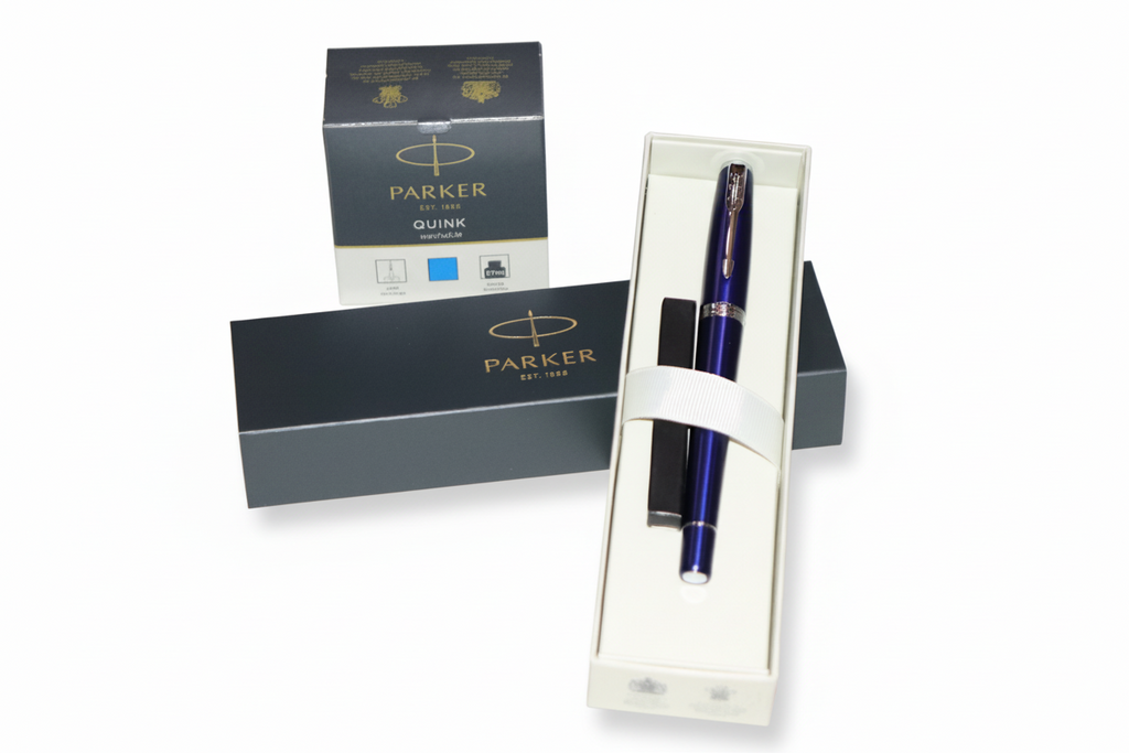 Parker Nighty Blue Fountain Pen With Blue Ink Bottle