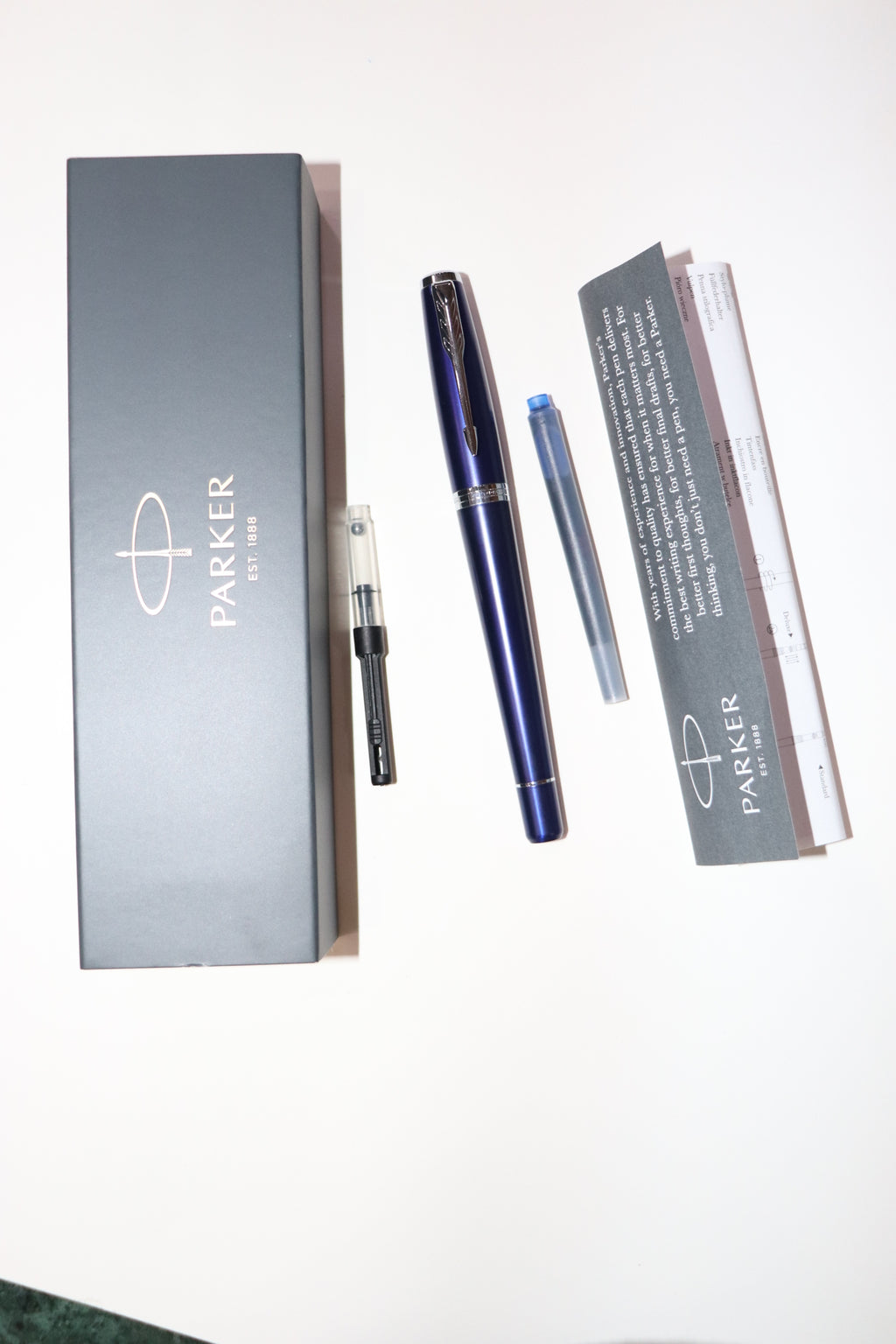 Parker Nighty Blue Fountain Pen With Blue Ink Bottle