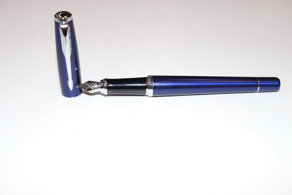 Parker Nighty Blue Fountain Pen With Blue Ink Bottle