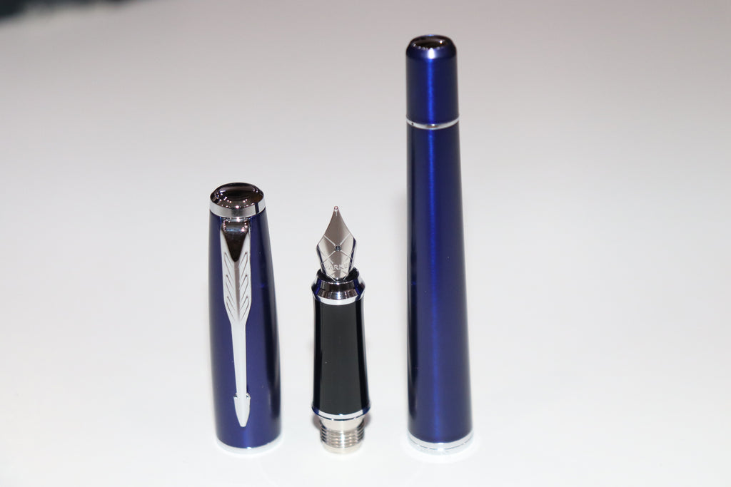 Parker Nighty Blue Fountain Pen With Blue Ink Bottle