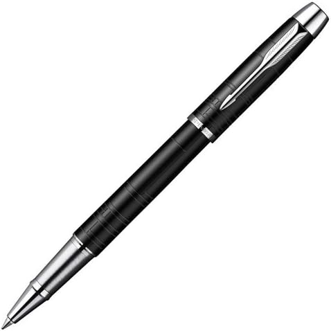 Parker Premium Matte Black Chrome Trim Rollerball Pen