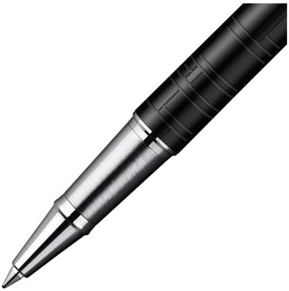 Parker Premium Matte Black Chrome Trim Rollerball Pen