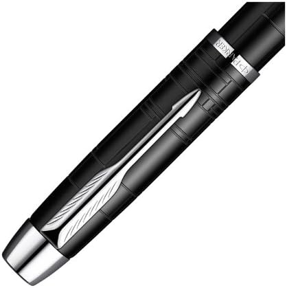 Parker Premium Matte Black Chrome Trim Rollerball Pen