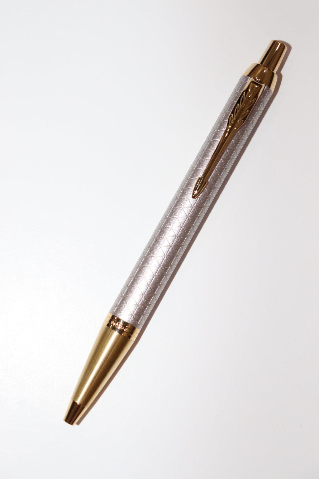 Parker IM Premium Ballpoint Pen Warm Silver with Gold Trim