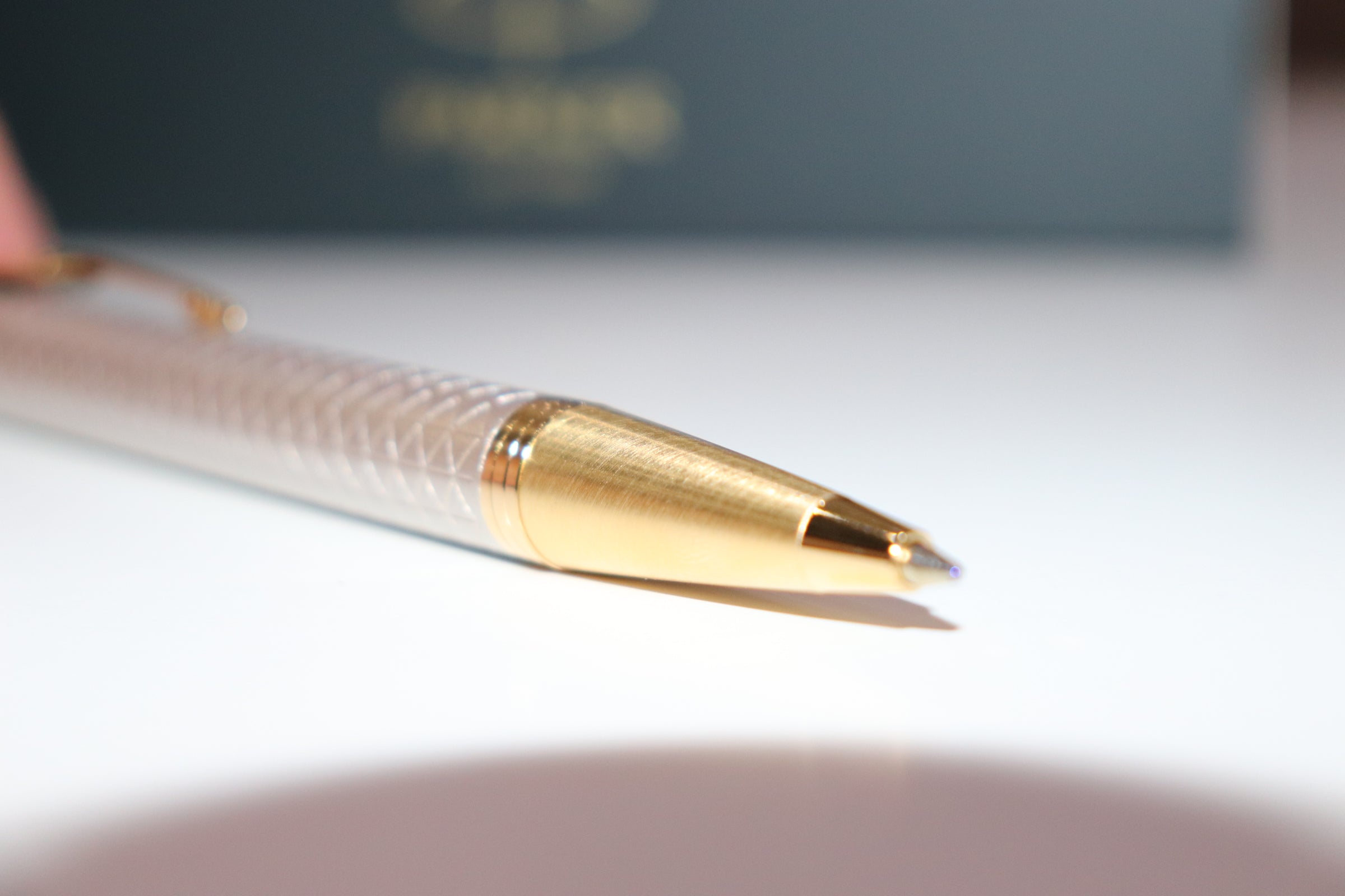 Parker IM Premium Ballpoint Pen Warm Silver with Gold Trim