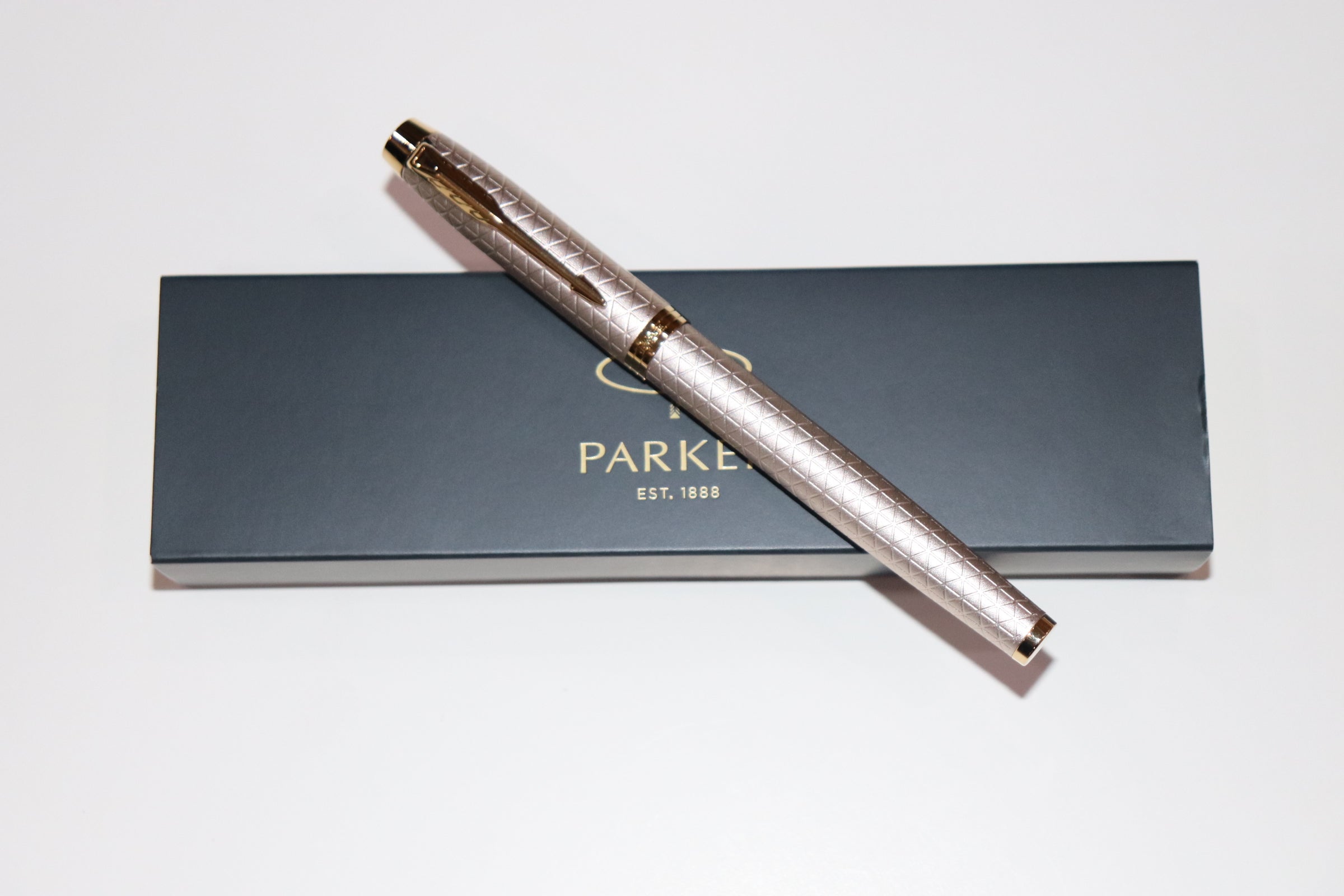 Parker IM Premium Fountain Pen Warm Silver with Gold Trim