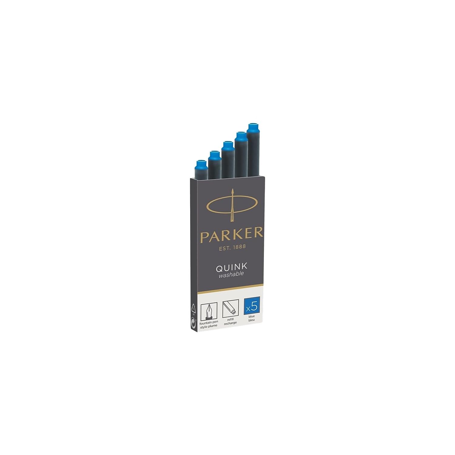 Parker Quink Ink Cartridges (5-Pcs Pack)