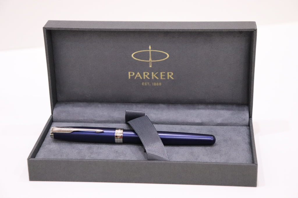 Parker Sonnet Classy Blue Chrome Trim Fountain Pen