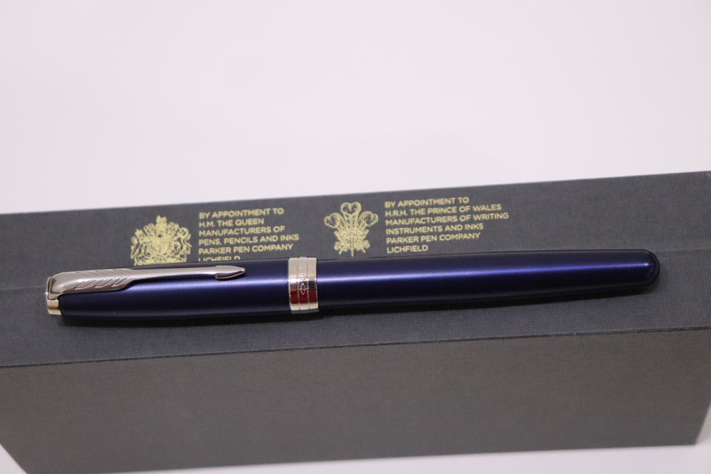 Parker Sonnet Classy Blue Chrome Trim Fountain Pen