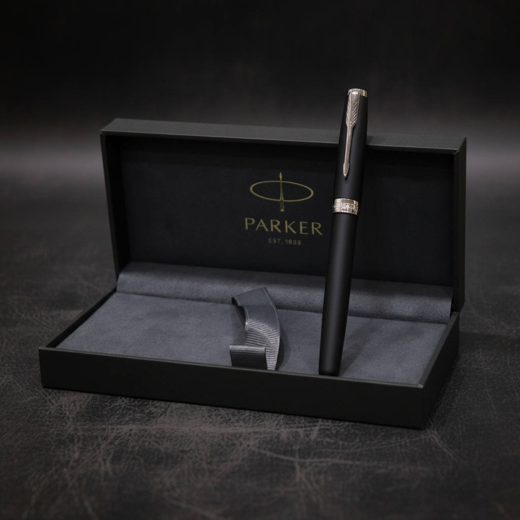 Parker Sonnet Matte Black Chrome Trim Fountain Pen