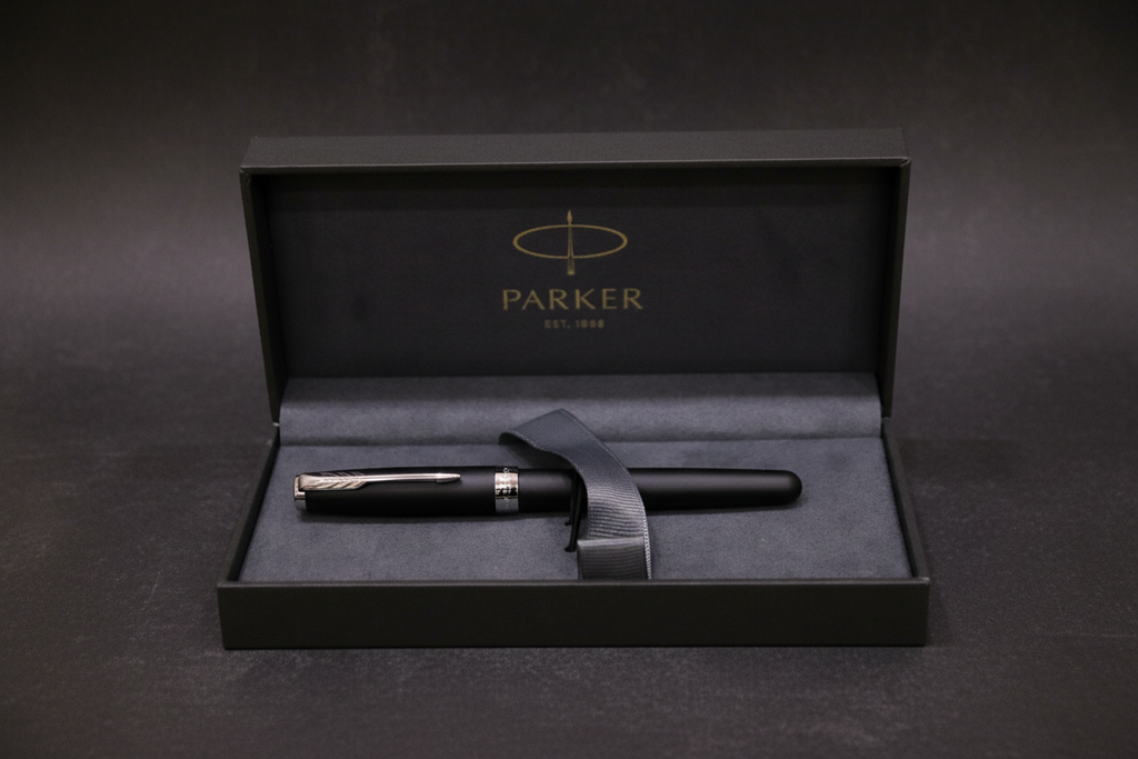 Parker Sonnet Matte Black Chrome Trim Fountain Pen
