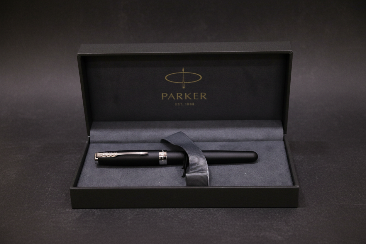 Parker Sonnet Matte Black Chrome Trim Fountain Pen