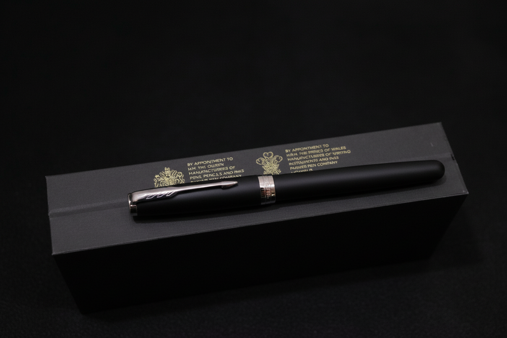 Parker Sonnet Matte Black Chrome Trim Fountain Pen