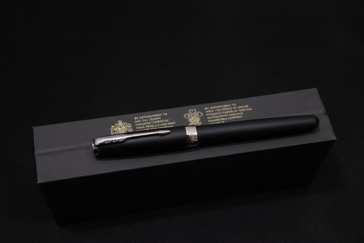 Parker Sonnet Matte Black Chrome Trim Fountain Pen