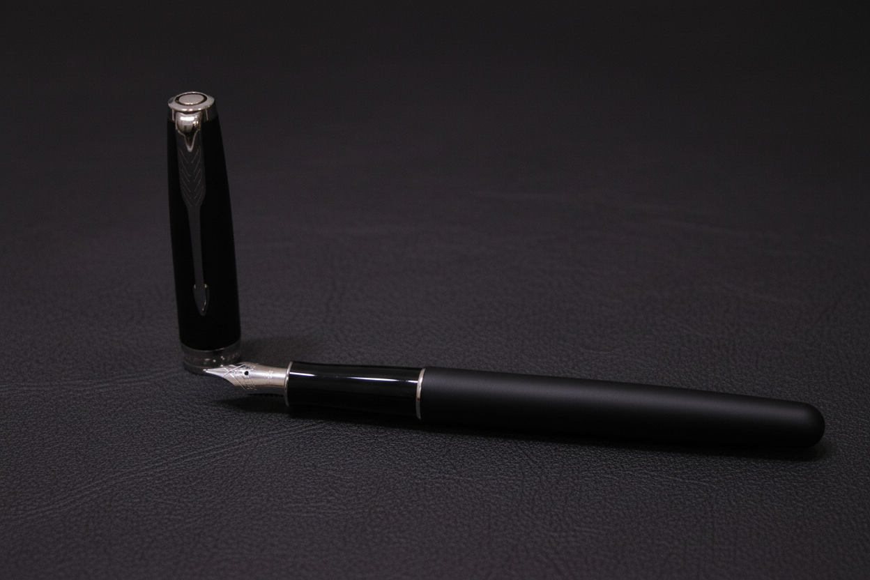 Parker Sonnet Matte Black Chrome Trim Fountain Pen