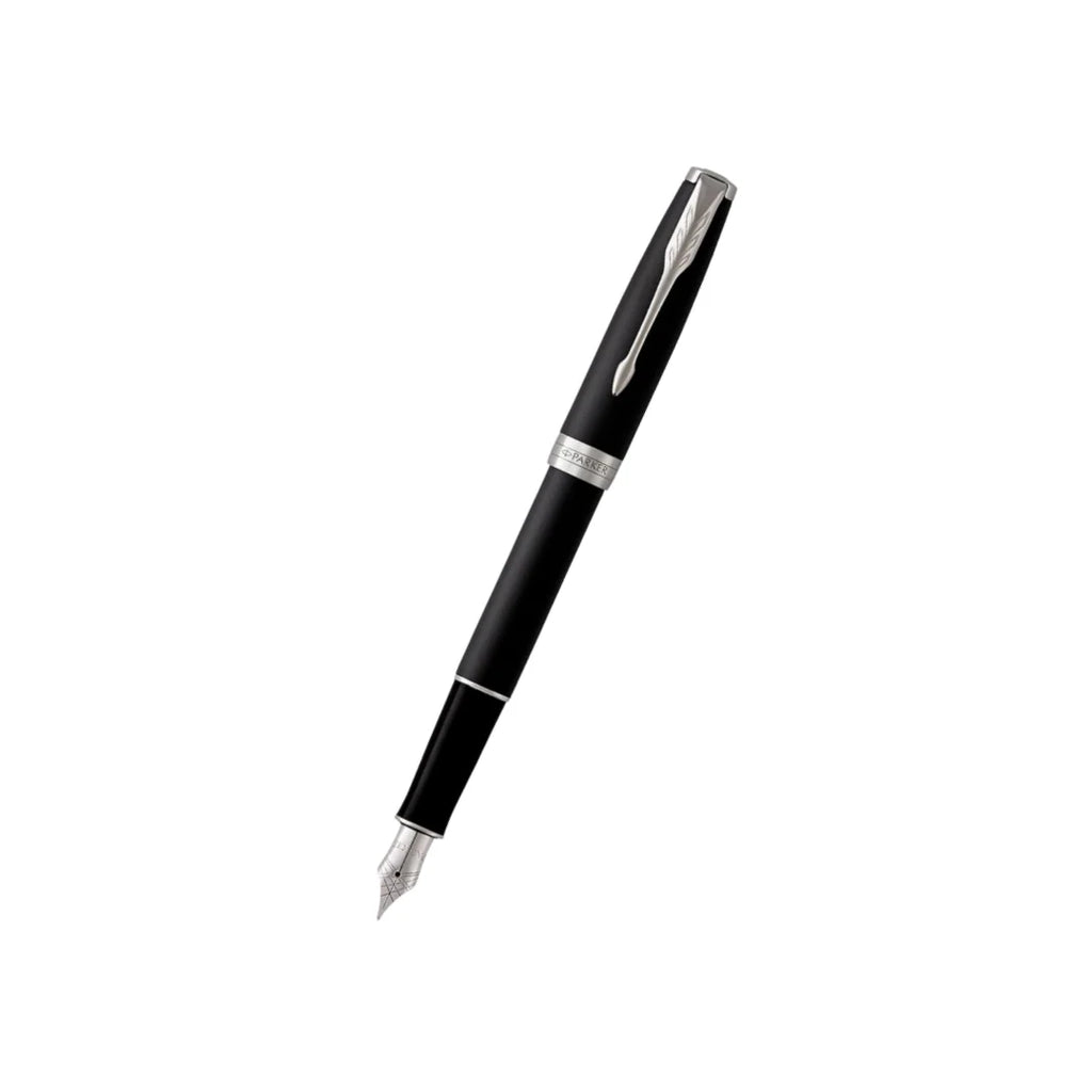 Parker Sonnet Matte Black Chrome Trim Fountain Pen