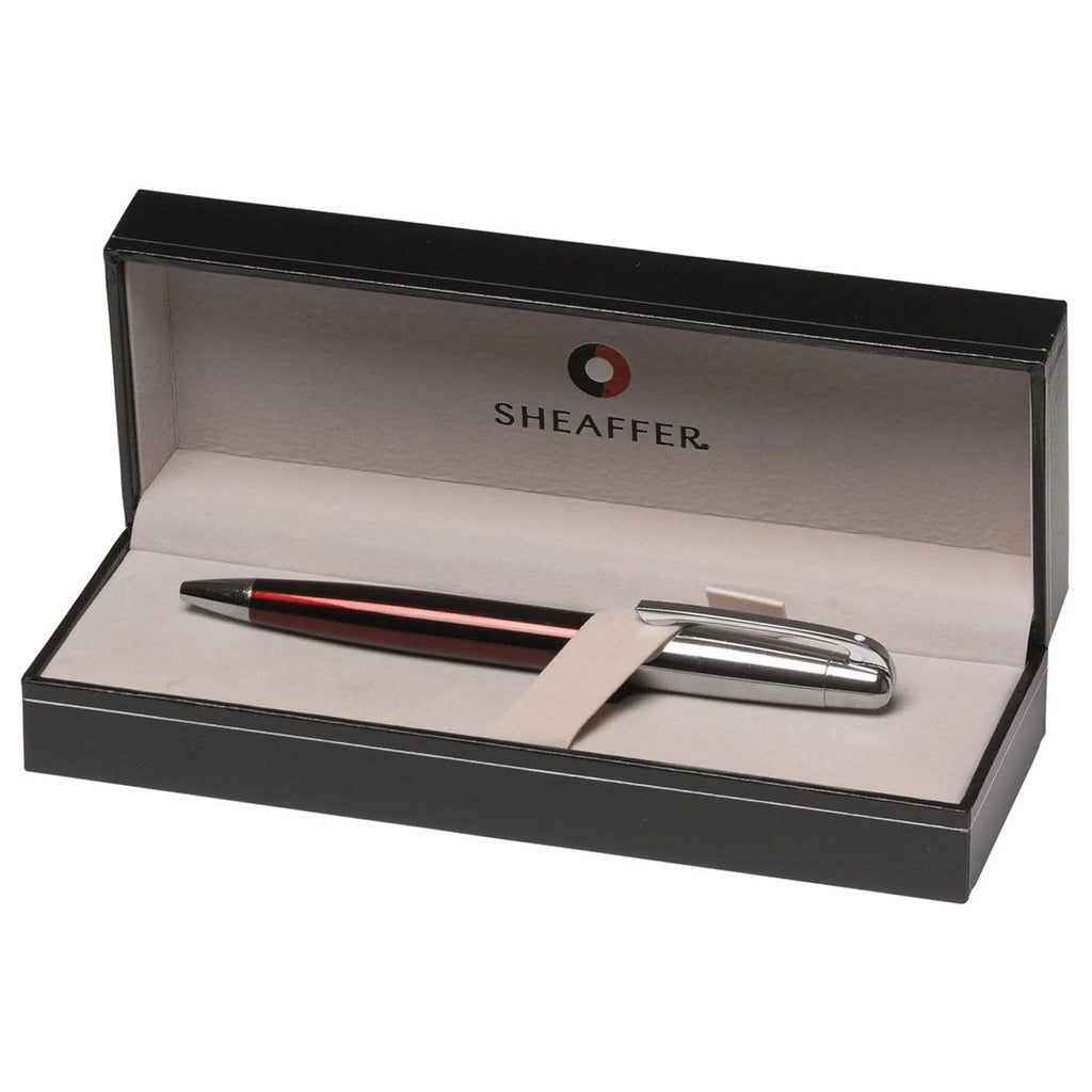 Sheaffer Gift Collection 500 – 9336 Translucent Red Barrel Bright Chrome Cap Ballpoint Pen