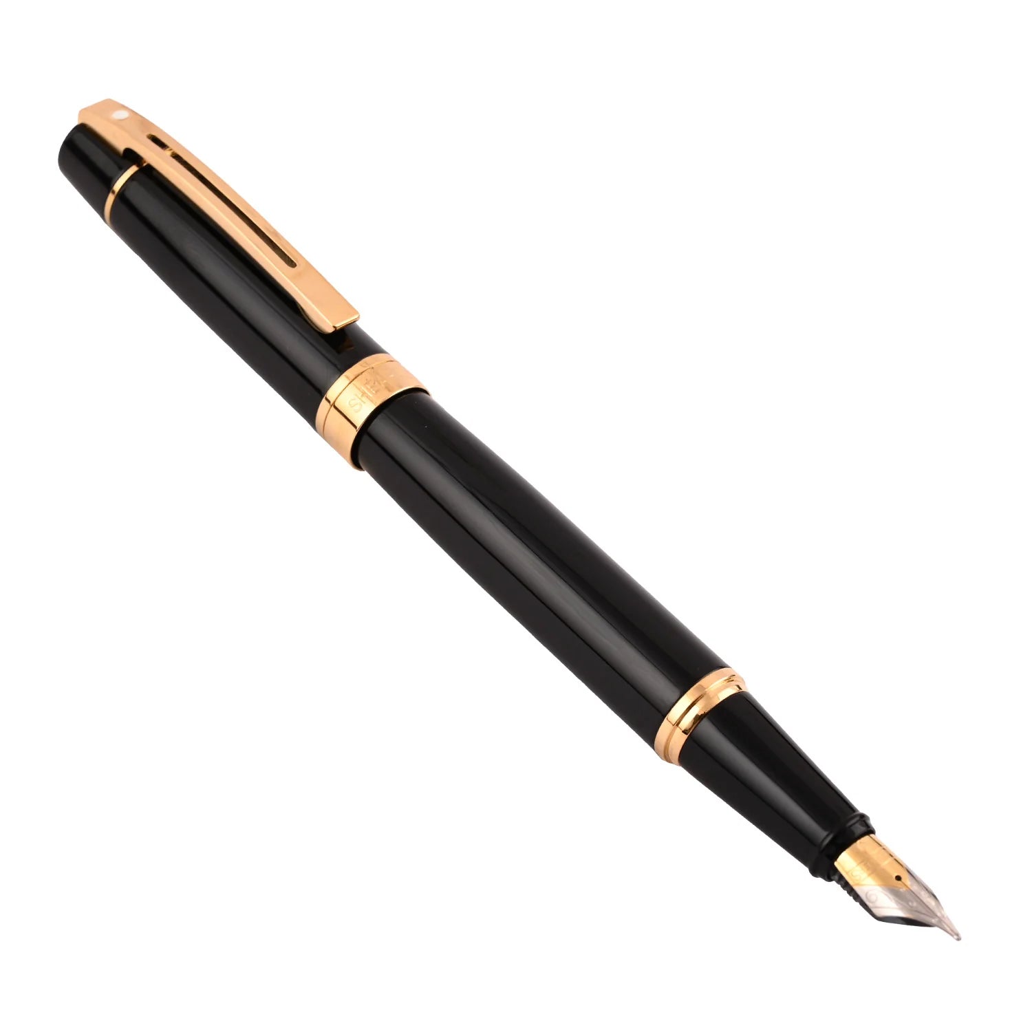 Sheaffer Gift Collection 300 – 9325 Glossy Black Gold Tone Trim Fountain Pen