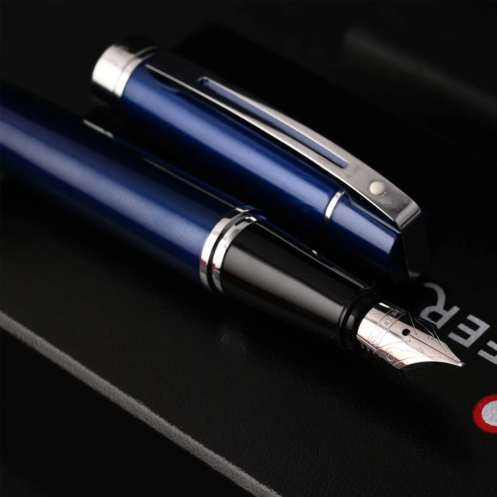 Sheaffer Gift Collection 300 – 9341 Blue Lacquer Chrome Trim Fountain Pen