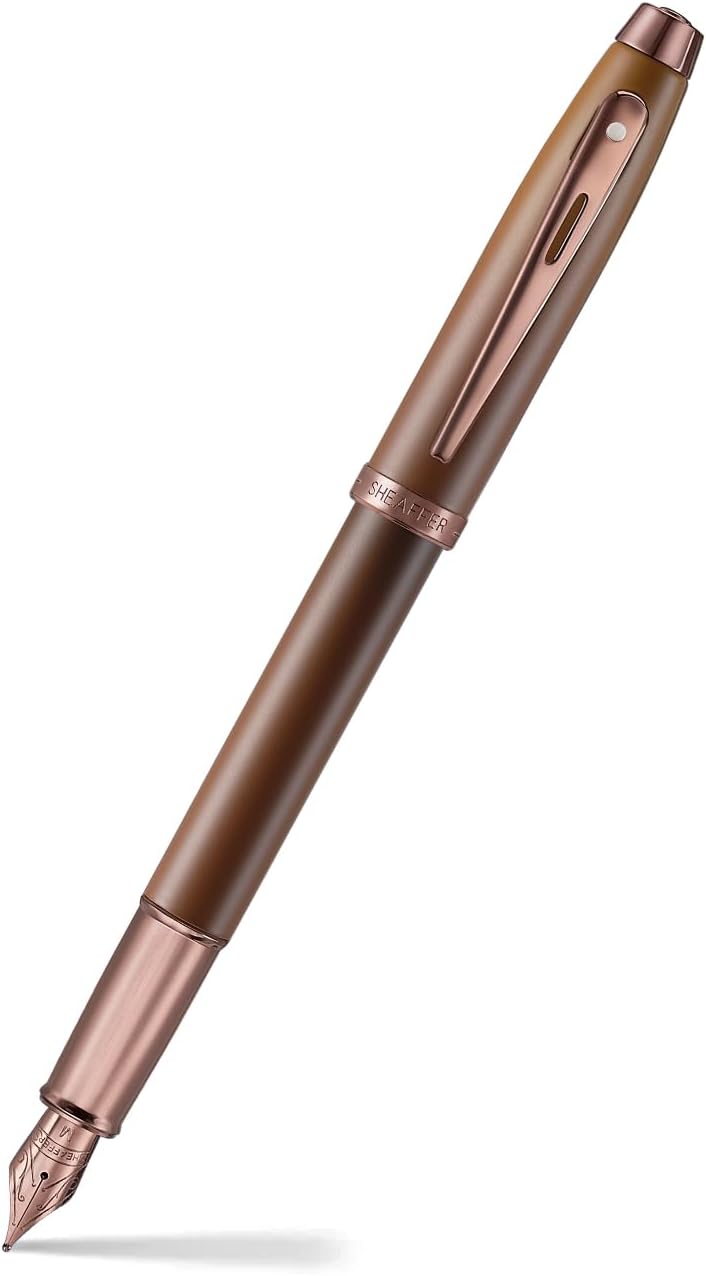 Sheaffer 9374 Gift Set - 100 Series Coffee Matte Brown Fountain Pen with Coffee Scented Ink Bottle