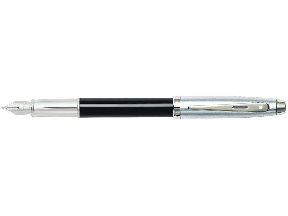 Sheaffer Gift Collection 100 – 9313 Brushed Chrome Cap & Black Barrel with Chrome Trim Fountain Pen