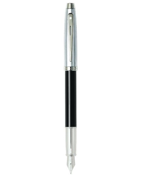 Sheaffer Gift Collection 100 – 9313 Brushed Chrome Cap & Black Barrel with Chrome Trim Fountain Pen
