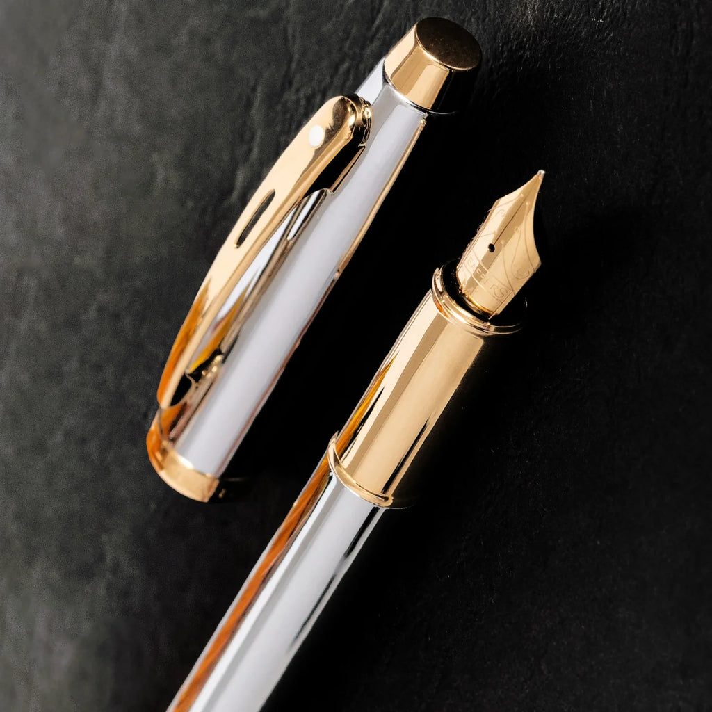 Sheaffer Gift Collection 100 – 9340 Fountain Pen | Chrome with Gold Plated Trim