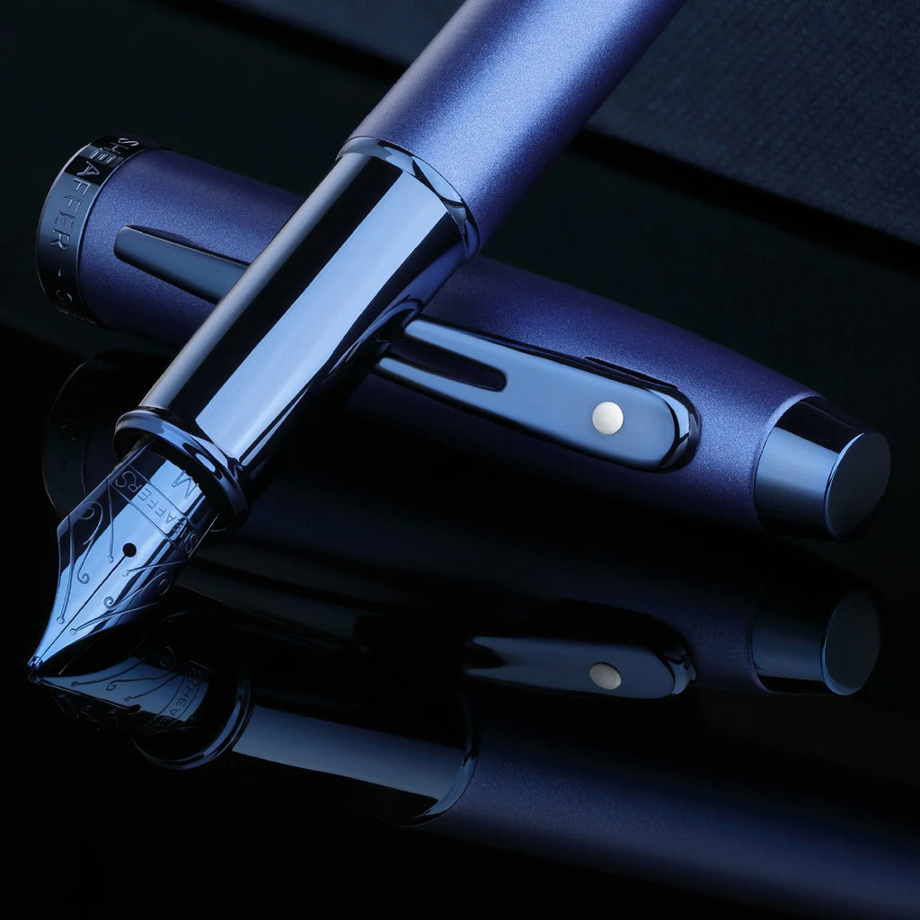 Sheaffer Gift Collection 100 – 9371 Satin Blue With PVD Blue Trim Fountain Pen