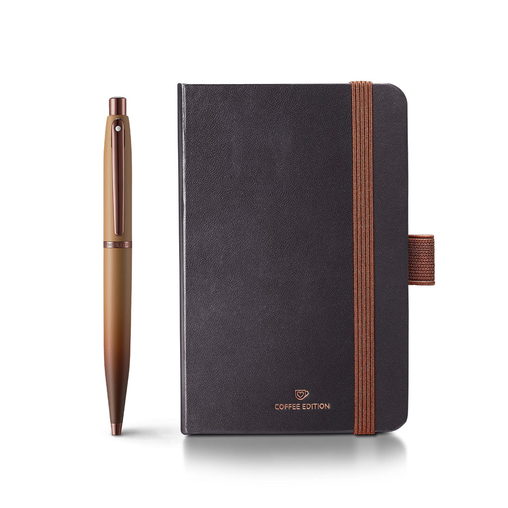 Sheaffer Gift Set ft. Coffee Edition VFM 9428 Ballpoint Pen with Regal Brown PVD Trims With Coffee Notebook