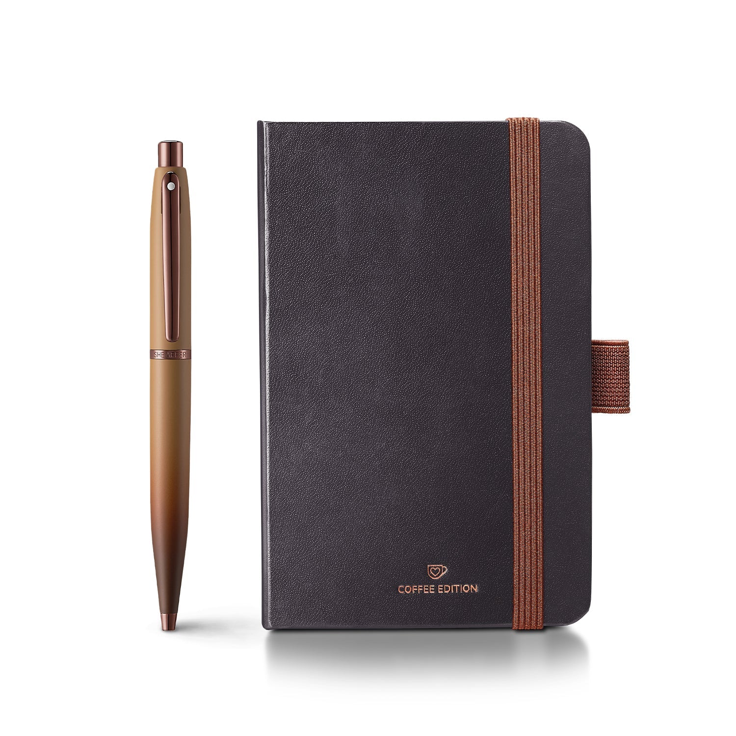 Sheaffer Gift Set ft. Coffee Edition VFM 9428 Ballpoint Pen with Regal Brown PVD Trims With Coffee Notebook
