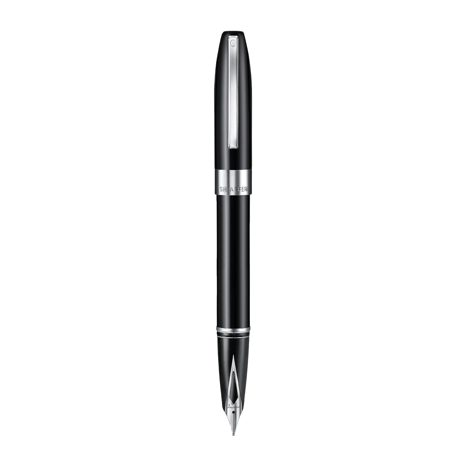 Sheaffer Legacy 9064 Glossy Black Inlaid Nib Fountain Pen with Chrome-Plated Trims