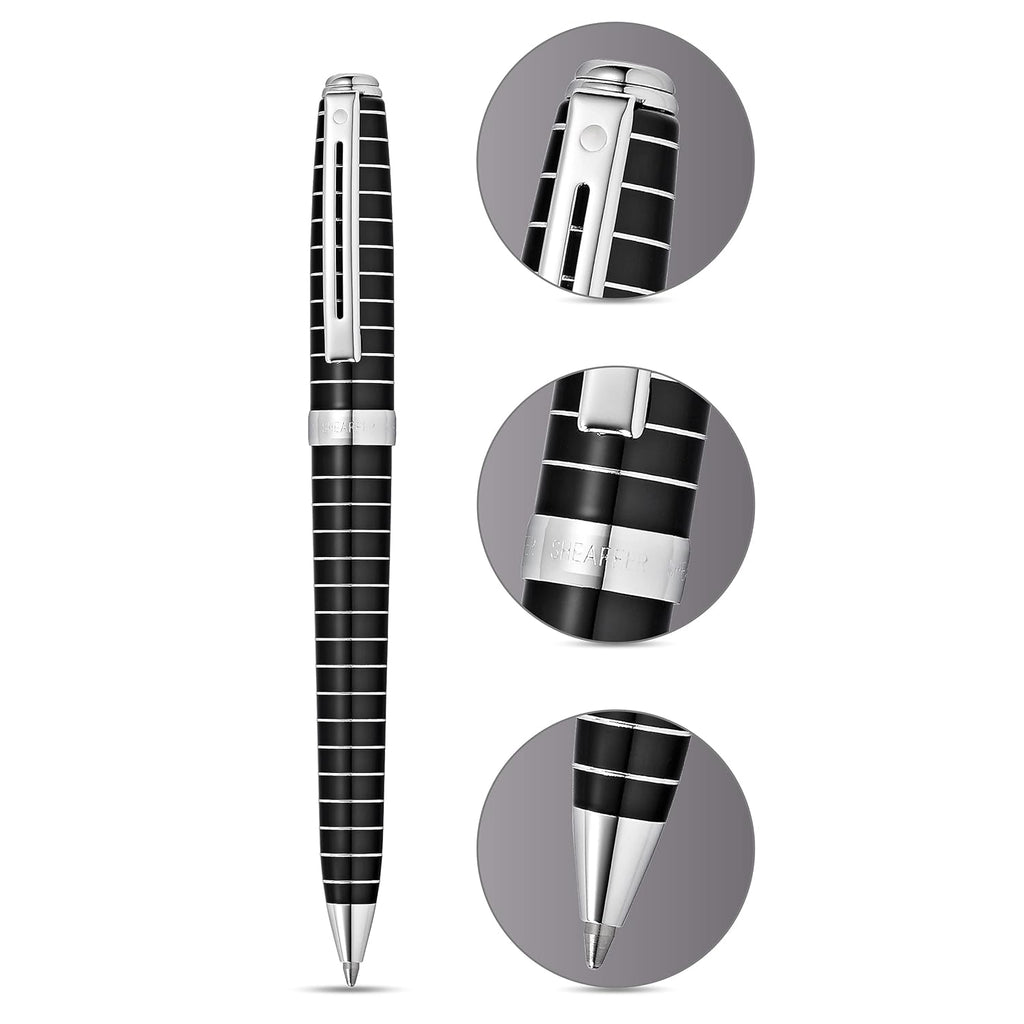 Sheaffer Prelude 9164 Black Lacquer with Horizontal Engraved CT Ballpoint Pen