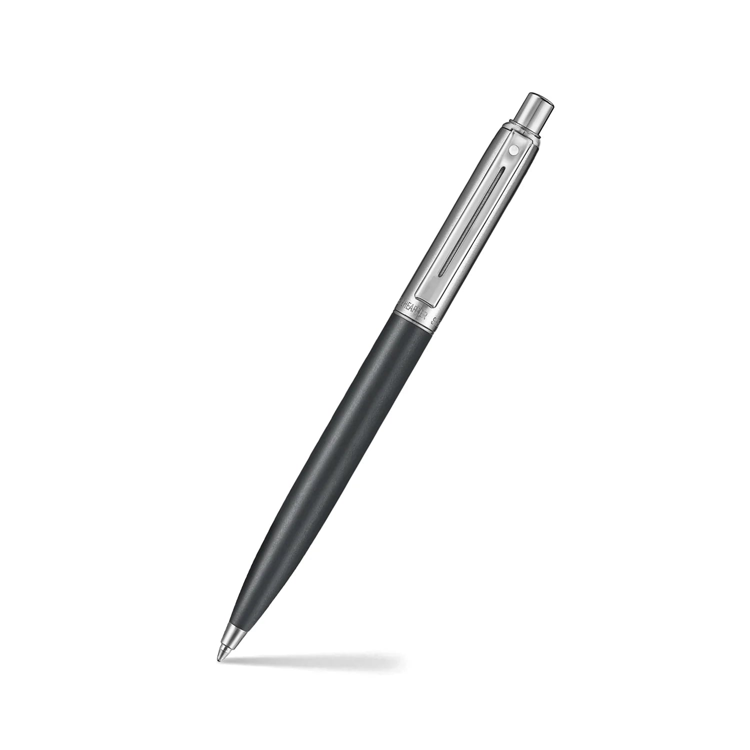 Sheaffer Sentinel Metal 331 Matte Black Barrel and Brushed Chrome Cap Ballpoint Pen with Chrome Trims