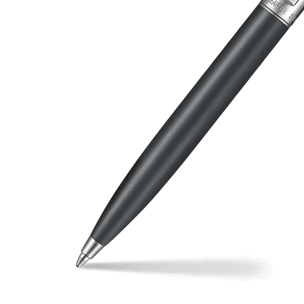 Sheaffer Sentinel Metal 331 Matte Black Barrel and Brushed Chrome Cap Ballpoint Pen with Chrome Trims