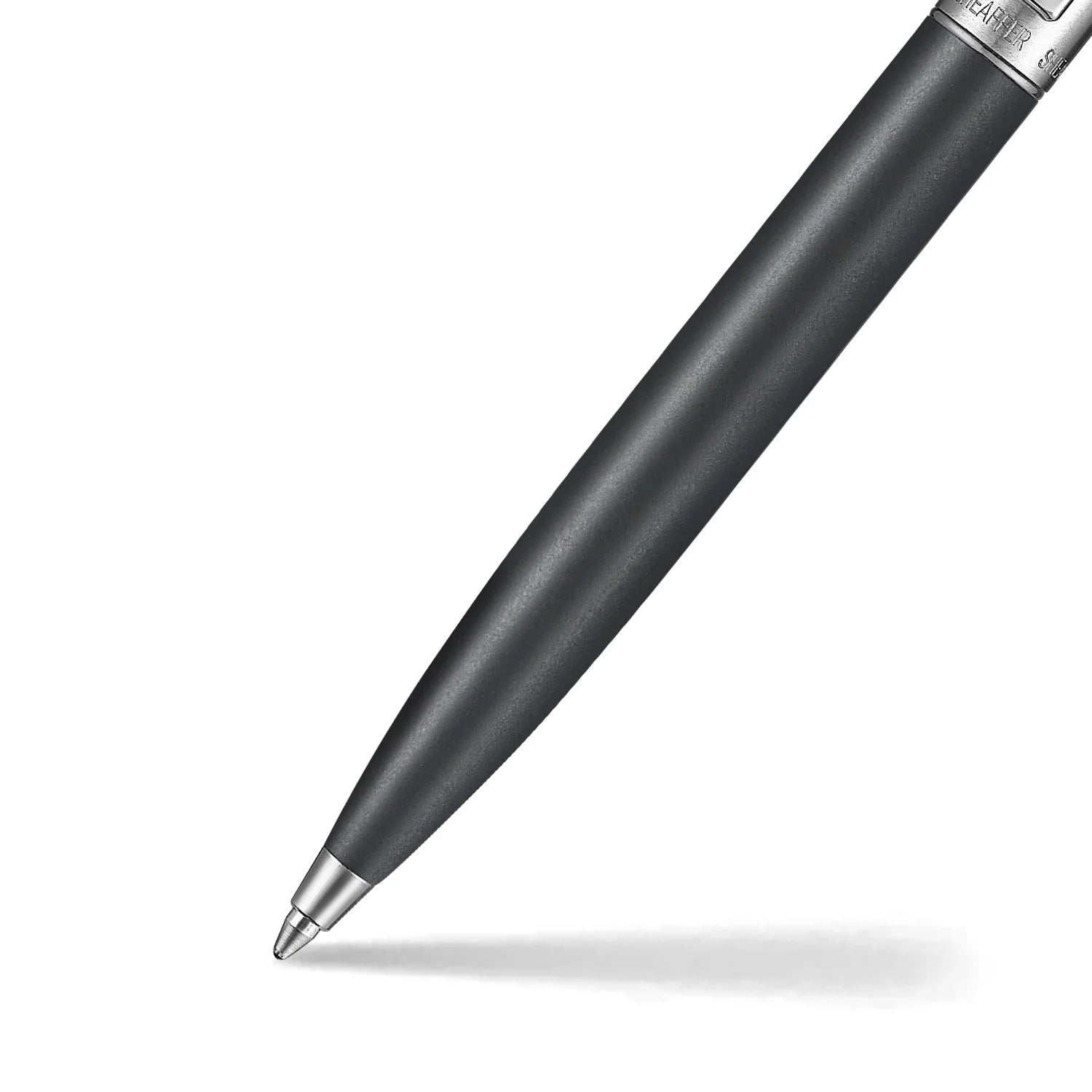 Sheaffer Sentinel Metal 331 Matte Black Barrel and Brushed Chrome Cap Ballpoint Pen with Chrome Trims