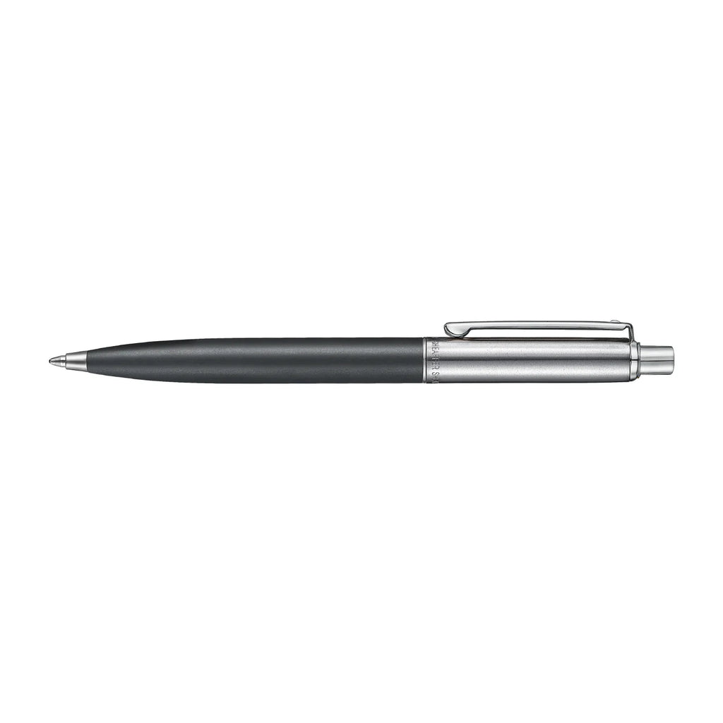 Sheaffer Sentinel Metal 331 Matte Black Barrel and Brushed Chrome Cap Ballpoint Pen with Chrome Trims