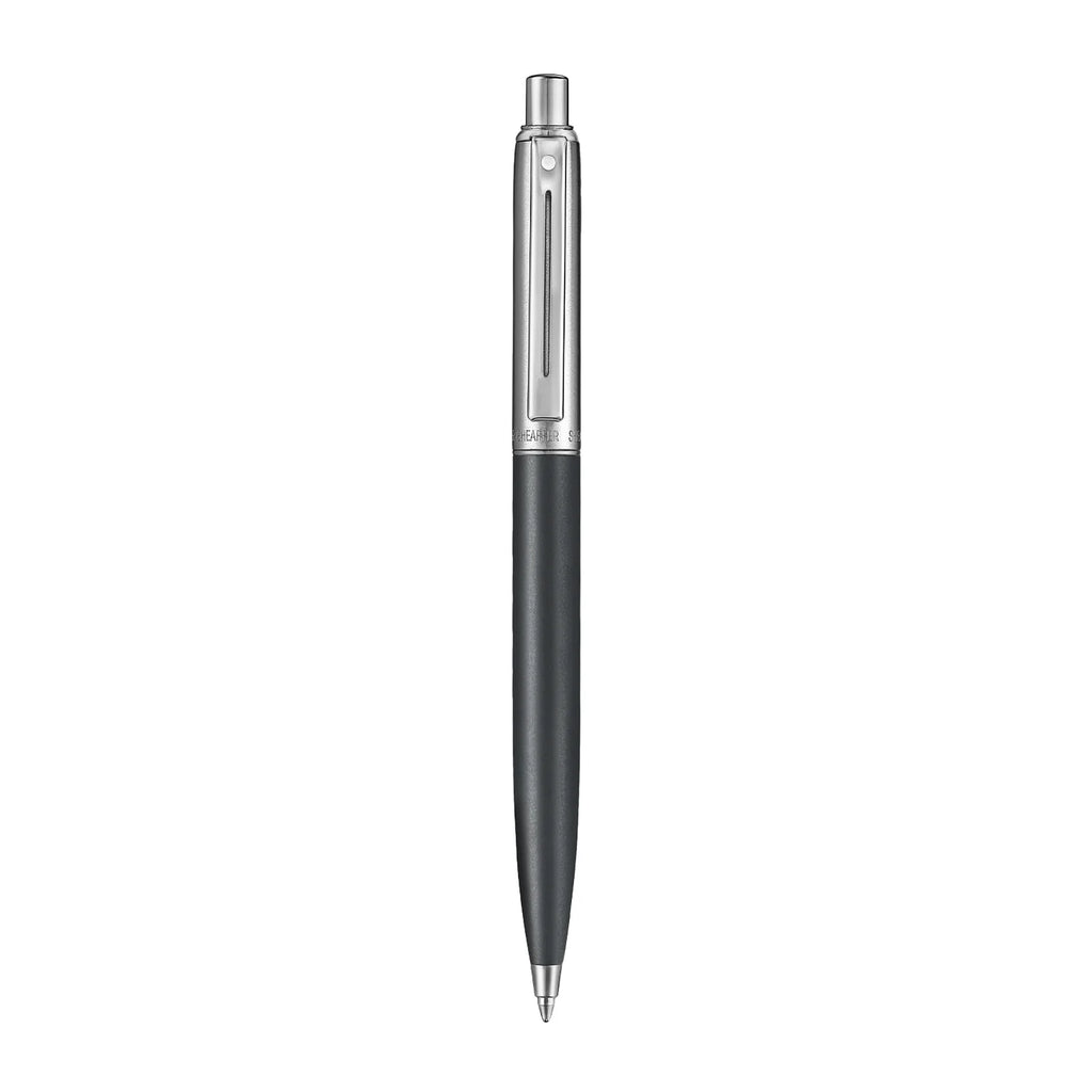 Sheaffer Sentinel Metal 331 Matte Black Barrel and Brushed Chrome Cap Ballpoint Pen with Chrome Trims