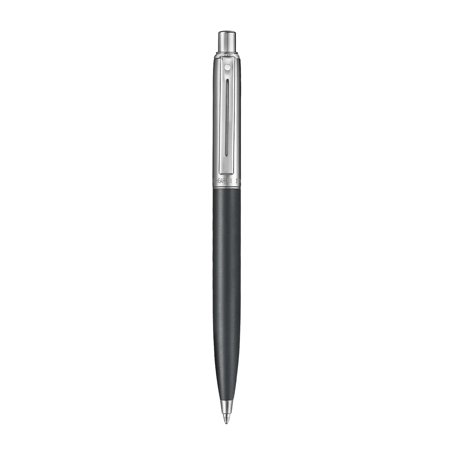 Sheaffer Sentinel Metal 331 Matte Black Barrel and Brushed Chrome Cap Ballpoint Pen with Chrome Trims