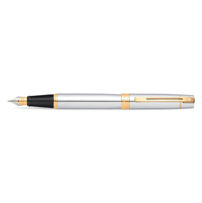 Sheaffer Gift Collection 300 – 9342 Chrome / Gold Tone Trim Fountain Pen