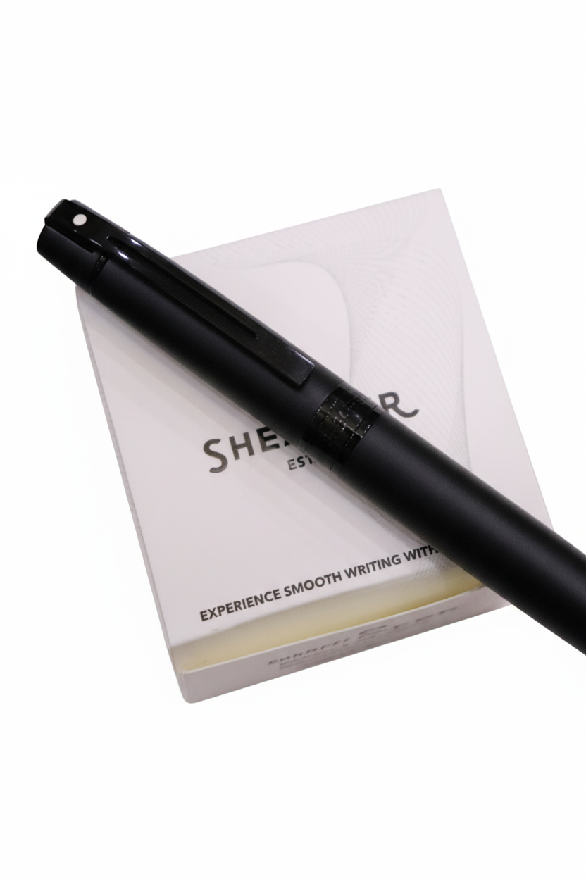 Sheaffer 300 Matte Black Fountain Pen With Ink Bottle