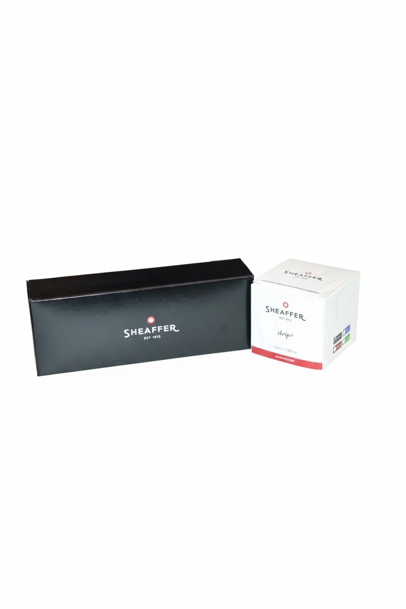 Sheaffer 300 Matte Black Fountain Pen With Ink Bottle