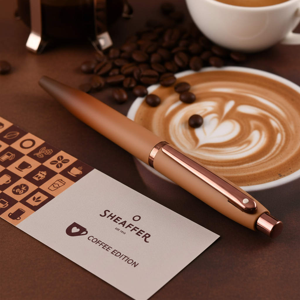 Sheaffer® VFM 9428 Coffee Edition Matt Brown Ballpoint Pen with Regal Brown PVD Trims
