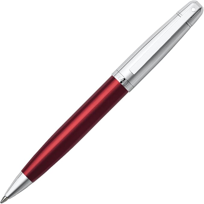 Sheaffer Gift Collection 500 – 9336 Translucent Red Barrel Bright Chrome Cap Ballpoint Pen