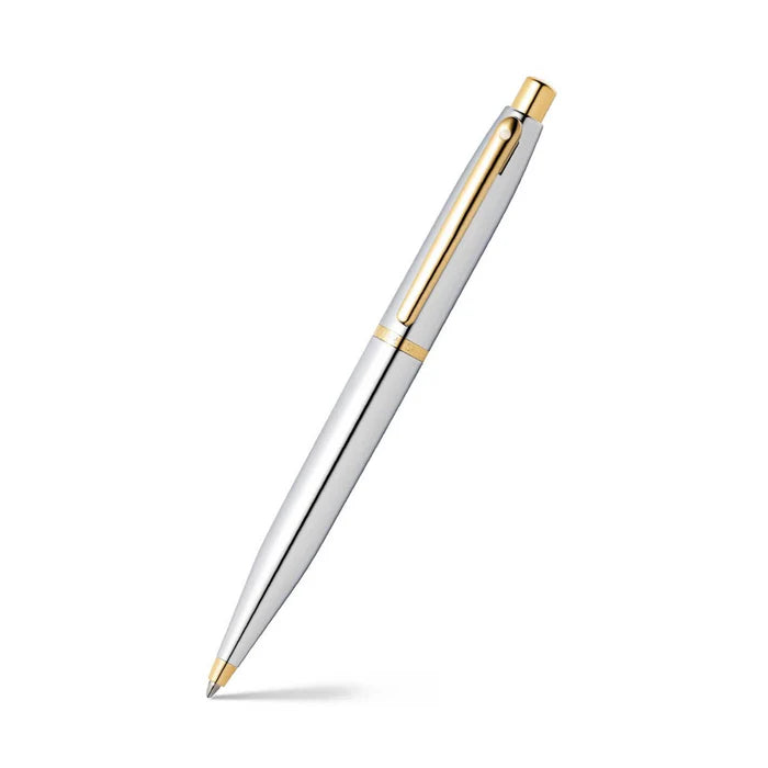Sheaffer VFM 9422 Polished Chrome Gold Tone Trim Ballpoint Pen