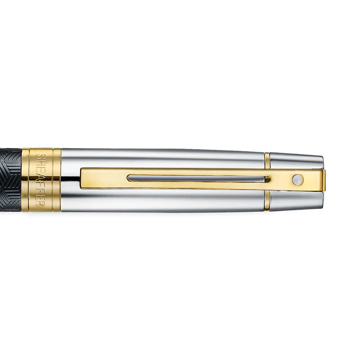 Sheaffer Gift Collection 300 – 9347 Engraved Black with Chrome Cap and Gold Trims Ballpoint Pen