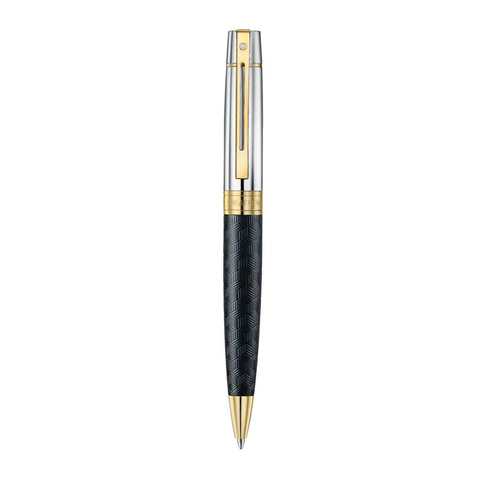 Sheaffer Gift Collection 300 – 9347 Engraved Black with Chrome Cap and Gold Trims Ballpoint Pen