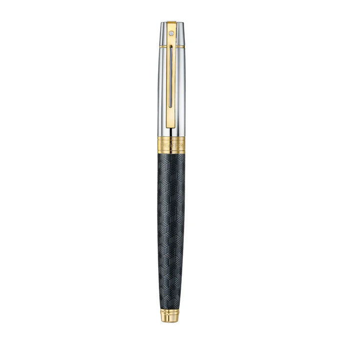 Sheaffer Gift Collection 300 – 9347 Engraved Black with Chrome Cap and Gold Trims Fountain Pen