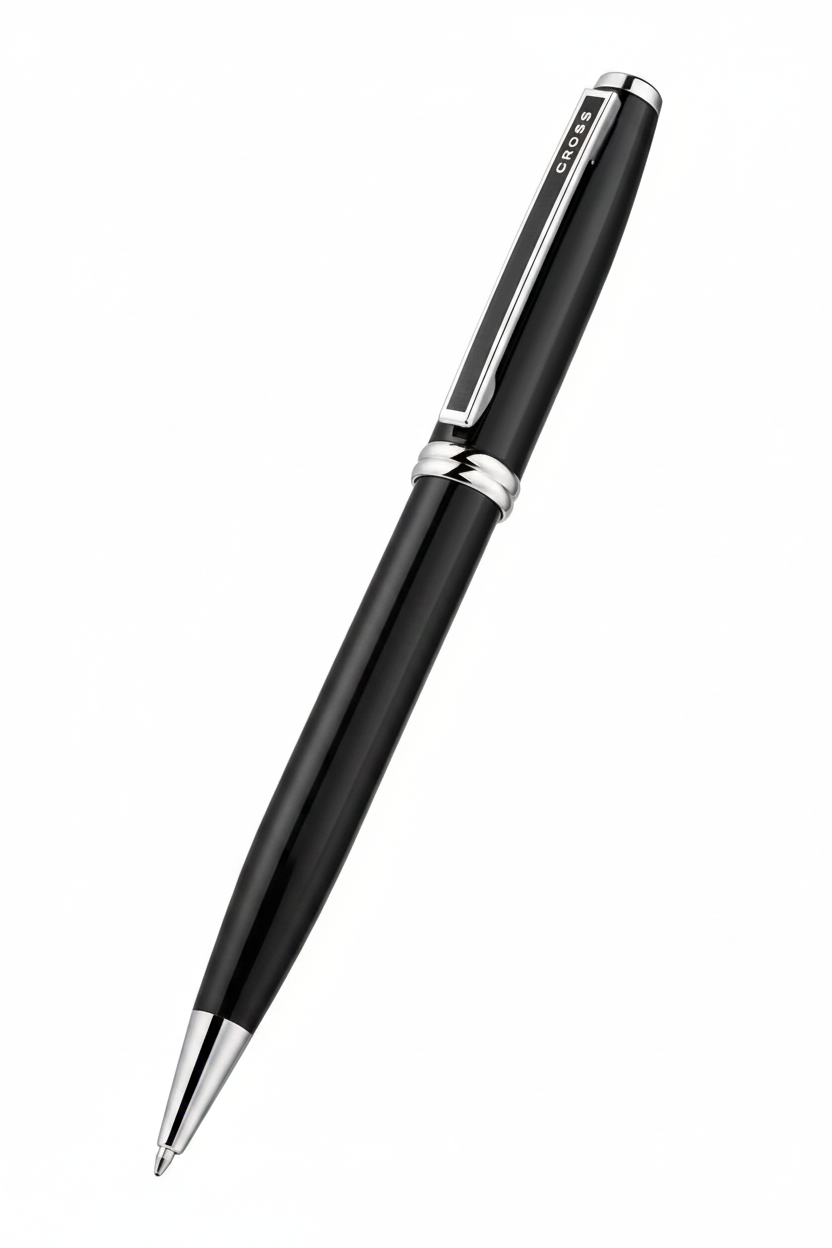 Cross Ashford Black Chrome Trim Ballpoint Pen AT0782-1